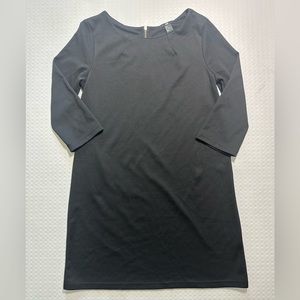 Little Black Dress H&M three-quarter sleeves zipper  minimalist shift dress Med